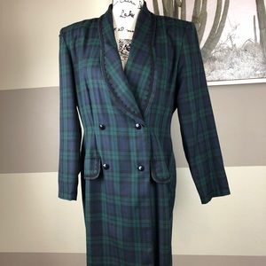 VTG L. G. Star Plaid Shoulder Pads Jacket Sz 10